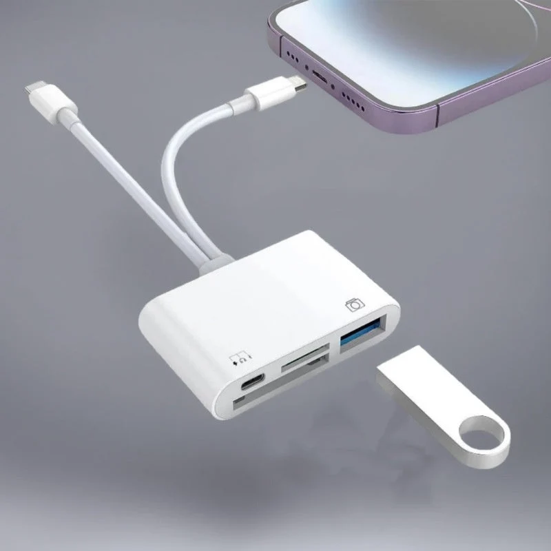 📱 50% RABATT NU! ⚡ 3-i-1 USB-C Minneskortläsare – Snabb Filöverföring & Plug-and-Play – Perfekt för Telefon, Dator & Android 💻