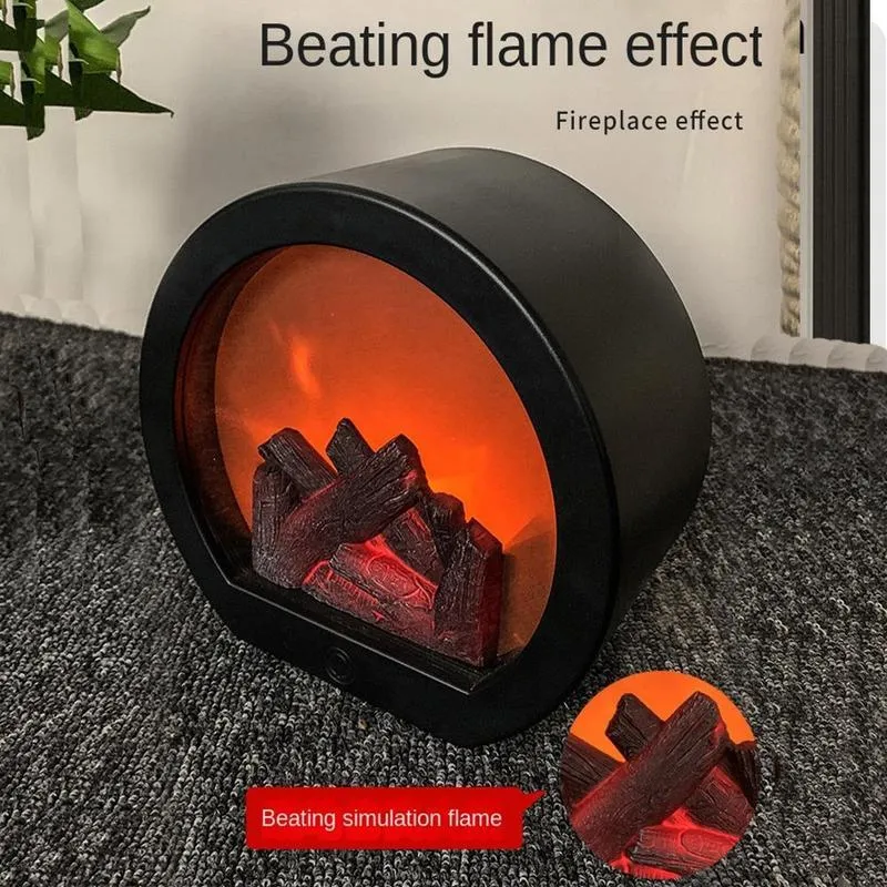🔥Flamlös LED-eldstad Dekorativ lanternlampa