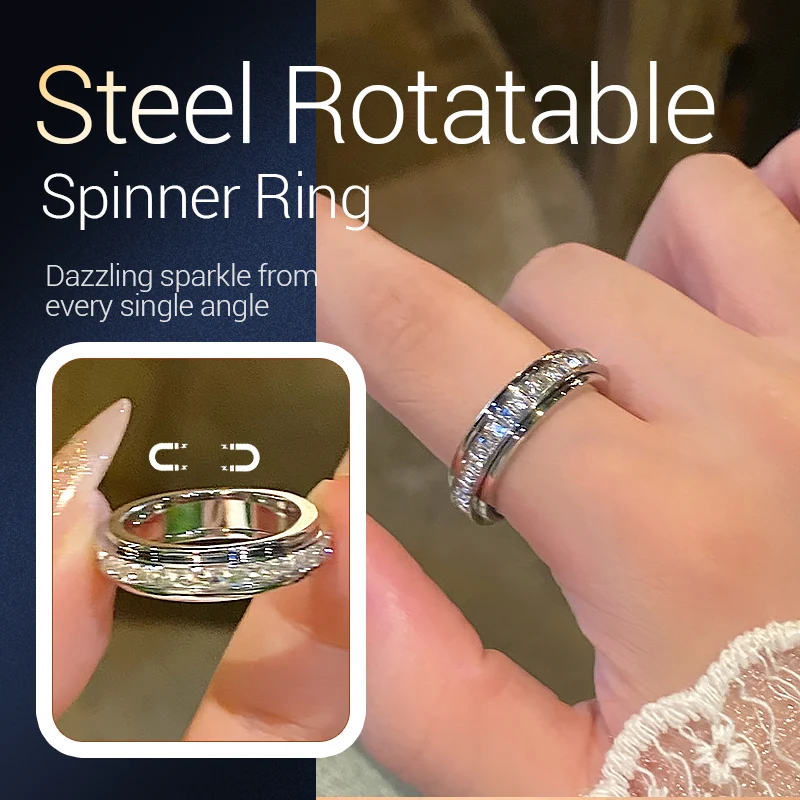 🔥Rotationsbar spinnerring i titanstål med zirkonia