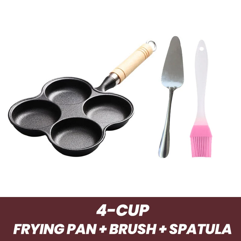 Stekpanna i Gjutjärn Non-stick för Ägg med 4- eller 5-fack