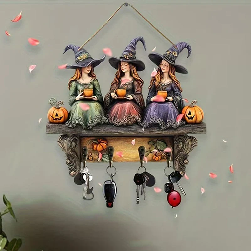 Fängslande Halloween-Häxor Väggdekoration Med Krokar