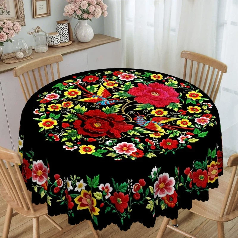 ⏳Begränsad tid 50 % Rabatt⏰Mexikansk blommig duk med vågig kant🏵️
