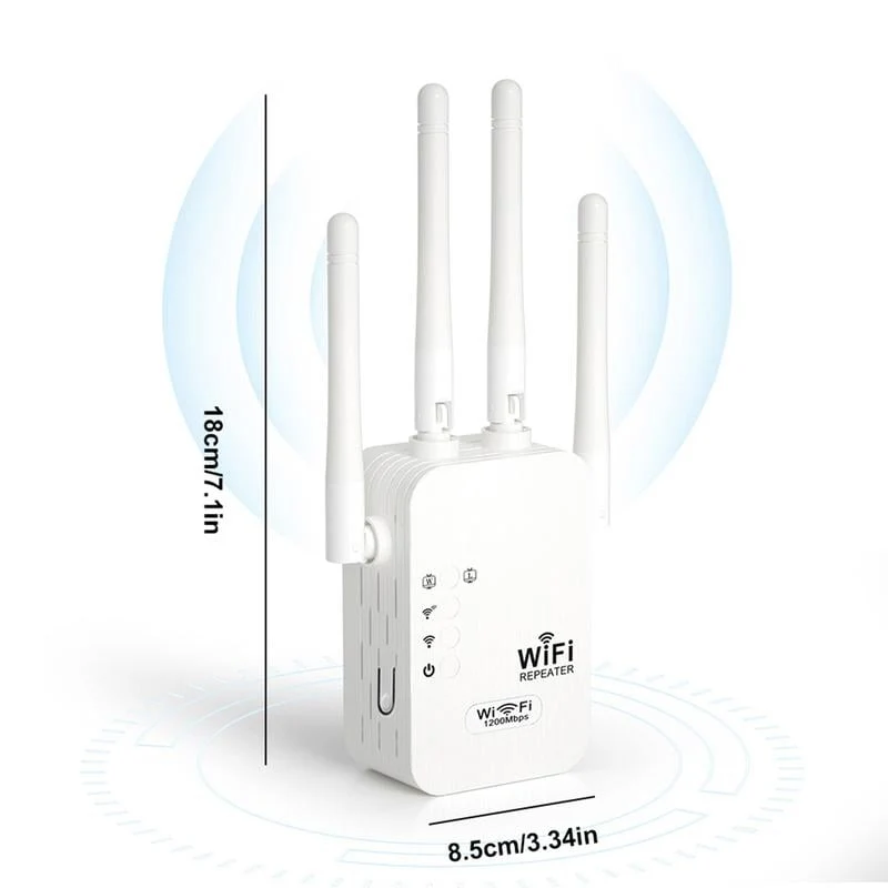 📶 50% REA NU! 🔥 WiFi-förlängare 1200Mbps - Dual Band & 10 000 kvm Täckning, Perfekt för Hemmet och Kontoret ✨