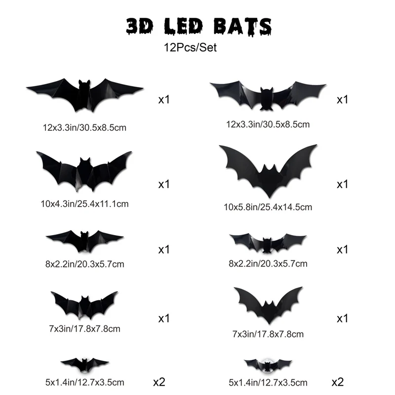 3D Fladdermus LED Vägglampa Dekoration