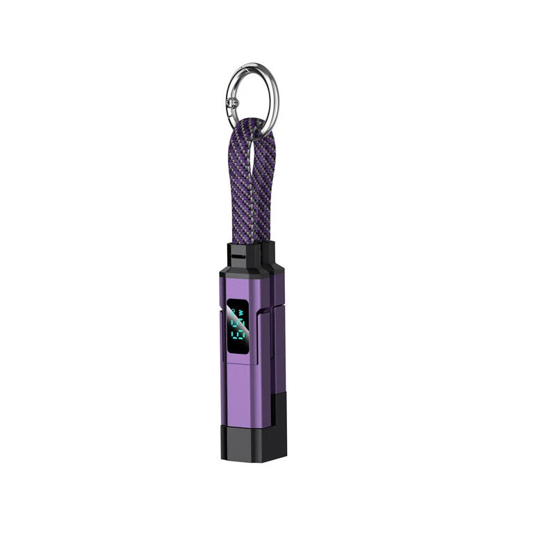 🔌 50% RABATT NU! 4-i-1 Digital Display Keychain Charging Cable – universell, flätad & realtidsdisplay – perfekt för nyckelknippan, resan och vardagen ✨