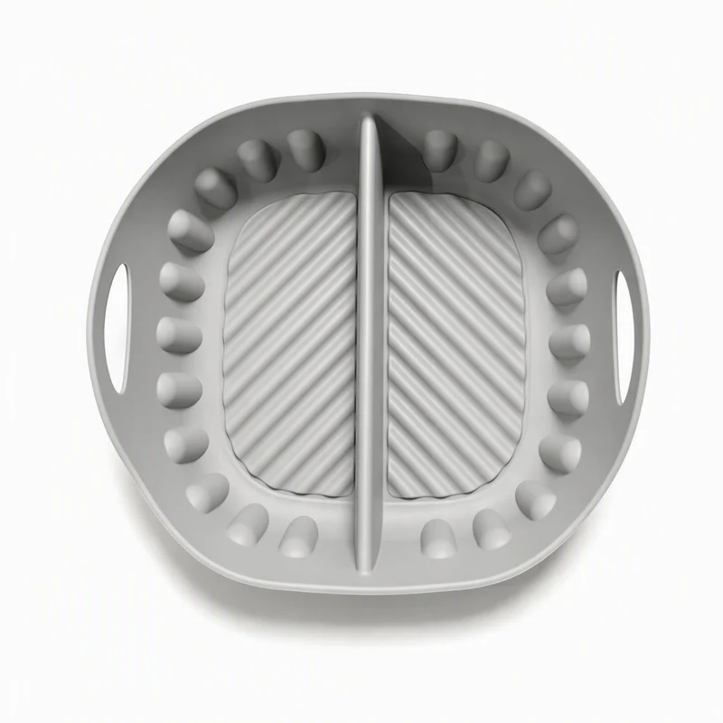 🍟 50% RABATT NU! ✨ Återanvändbar delad silikoninsats till airfryer – två zoner, nonstick & mindre fett – perfekt för separata smaker och enklare rengöring 🍗🥦