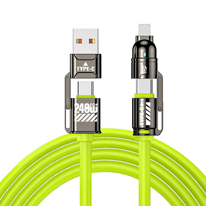 ⚡ 50% RABATT NU! ⚡ Högpresterande 4-i-1 snabbladdningskabel – 240W effekt, intelligent chip & slitstark silikon – perfekt för bärbara datorer, telefoner och alla moderna enheter 🔌✨