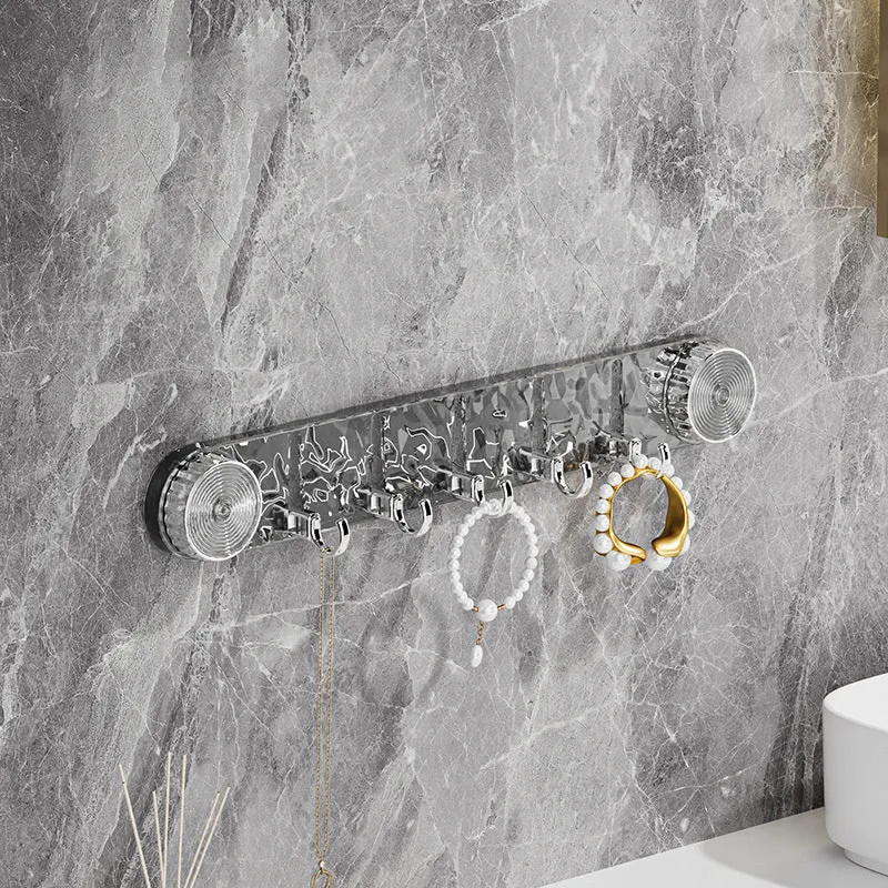 🧺 50% RABATT NU! Punchless korrugerad roterande sugkoppshängare – borrfri installation, rundade krokar & platsbesparande – perfekt för kök, badrum & hall 🏠✨