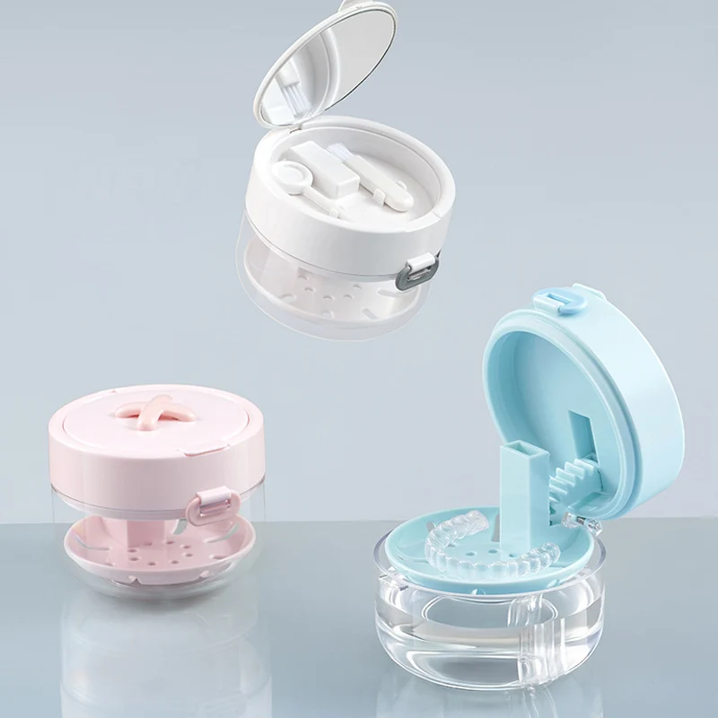 🧼🦷 Litet förvaringsetui för tandställning – med ventilation & lock – perfekt för resan 🎒
