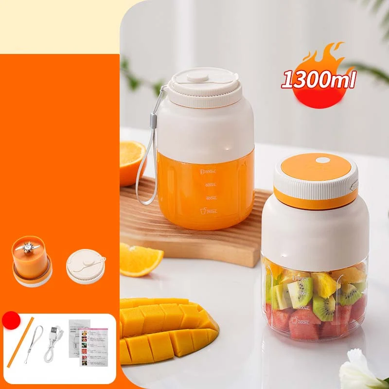 🍹 50% RABATT NU! Sladdlös juicepresskopp med hög kapacitet – 1300 ml, kraftfulla blad & bärbar design – för smoothies, juice & isdrycker 🥤⚡