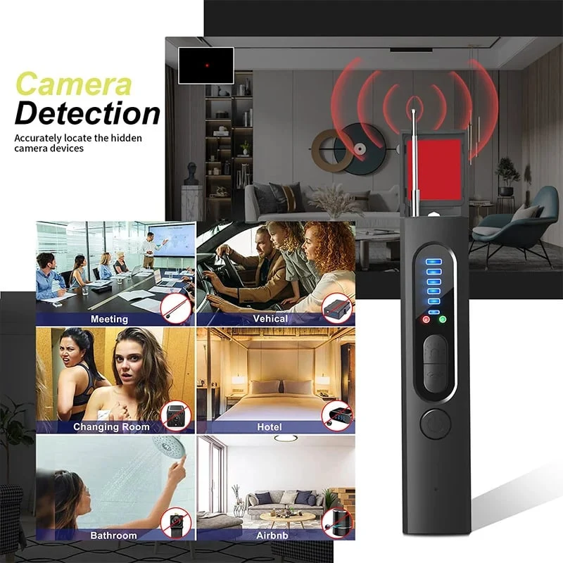 🥳STOR REA 2026🥳💞Över 50 000 sålda!🚗🏨 50 % RABATT! Anti-spiondetektor – 5 detekteringslägen, 6 känslighetsnivåer. Upptäcker dolda kameror, avlyssningsutrustning och GPS-spårare. Håll dig säker på hotell, i bilar och i provrum! 🌟💪