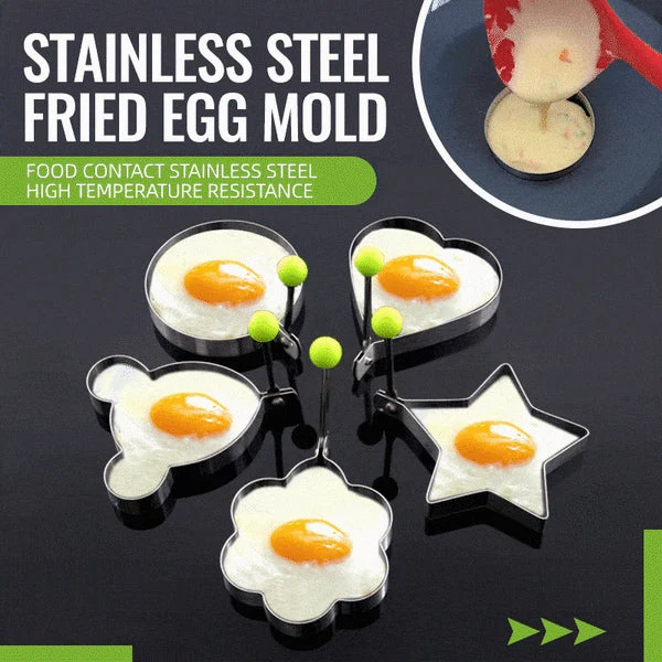 🍳🥛Äggform 5 st | Livsmedelssäker 304 Rostfritt Stål | Multifunktionell Äggstekare för Frukost