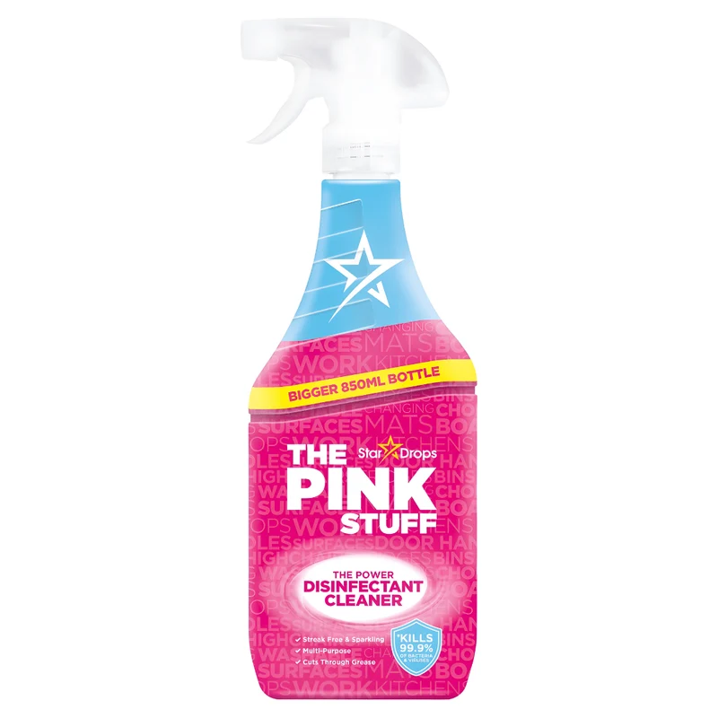 The Pink Stuff Power Disinfectant Cleaner 850ml – UK Made | Multi-Purpose & Streak-Free