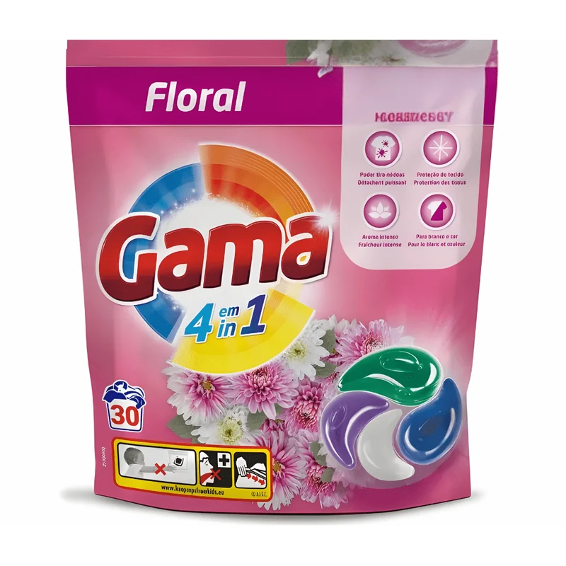 Gama 4-in-1 Floral Laundry Capsules – 30 pcs | Premium Quality – Made in Spain