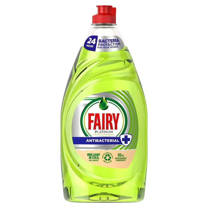 Fairy Liquid Platinum Anti-Bacterial – Lime & Lemongrass, 820ml (Made in UK)