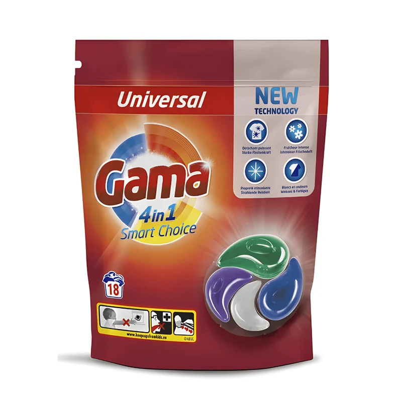 GAMA 4in1 Universal Laundry Capsules – 18 Pods | Made Spain