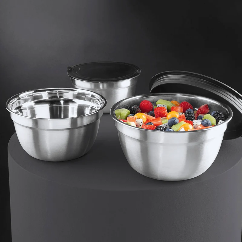 ERNESTO® Set Of 3 Stainless Steel Bowls