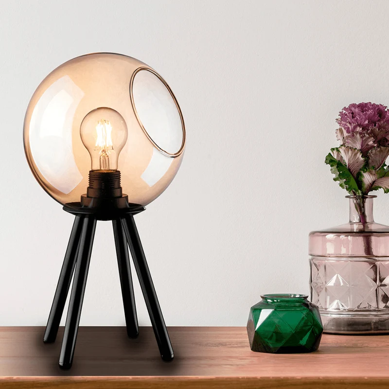 Beautiful Amber Glass Table Lamp