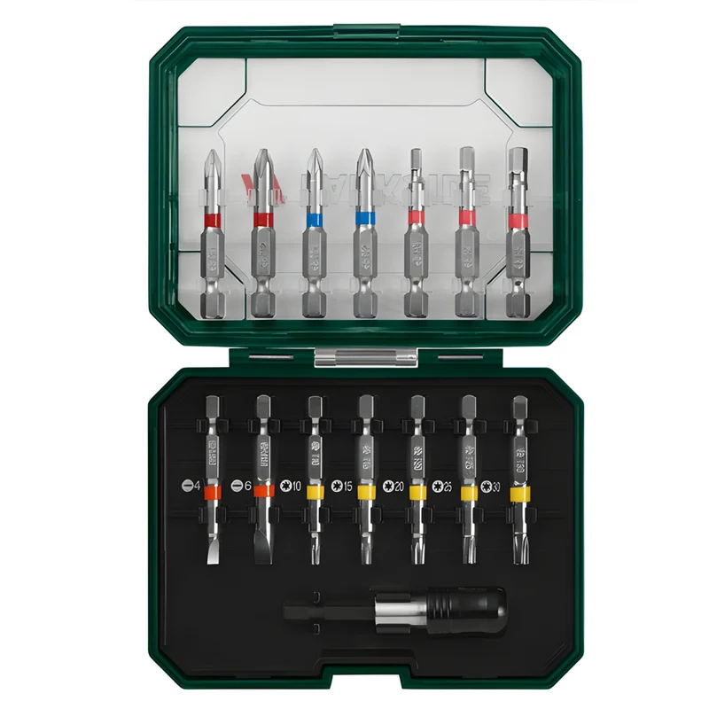 PARKSIDE® PBS 3 C3 Bit Set – 15-Piece Color-Coded Magnetic Set