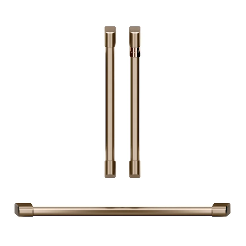 2 French-Door Handles - Brushed Bronze