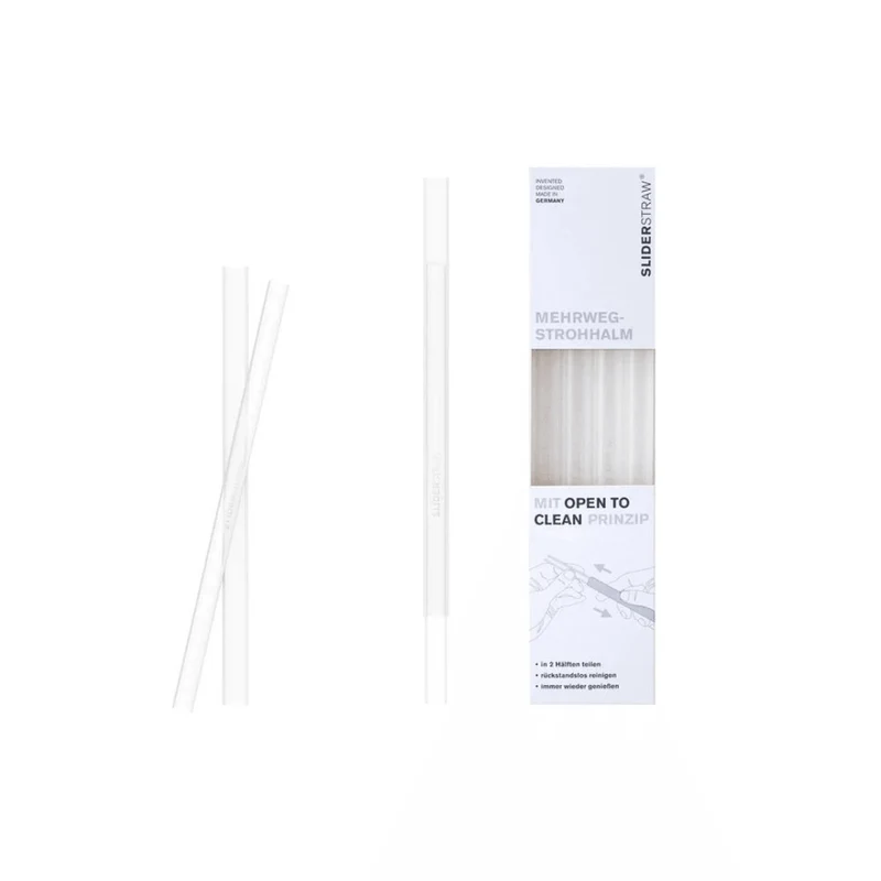 Slider Straws - Pack of 4 Reusable Plastic Straws
