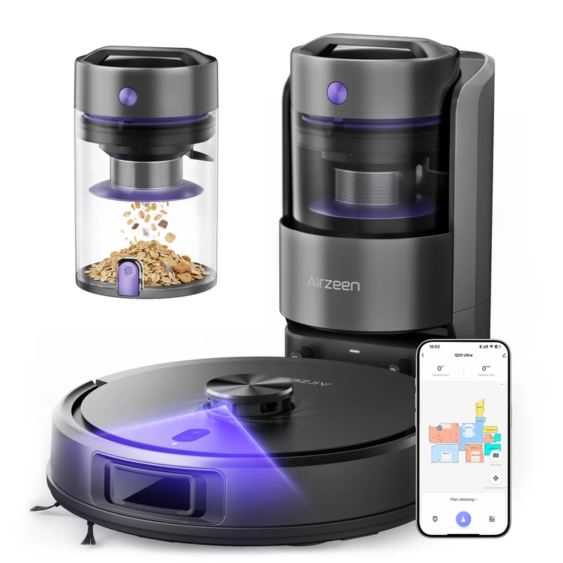 Q20 Ultra Upgraded 10000Pa Bagless Robot Vacuum Cleaner with Self-Emptying （UK）