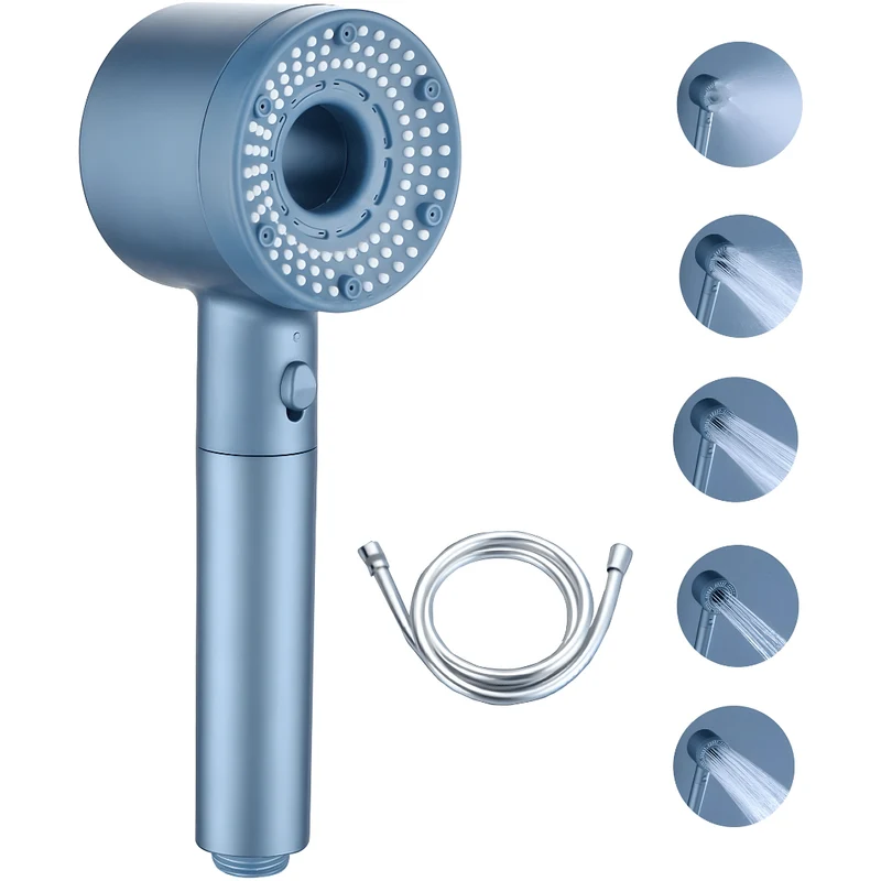 5-Mode High Pressure Shower Set with One-Click Pause