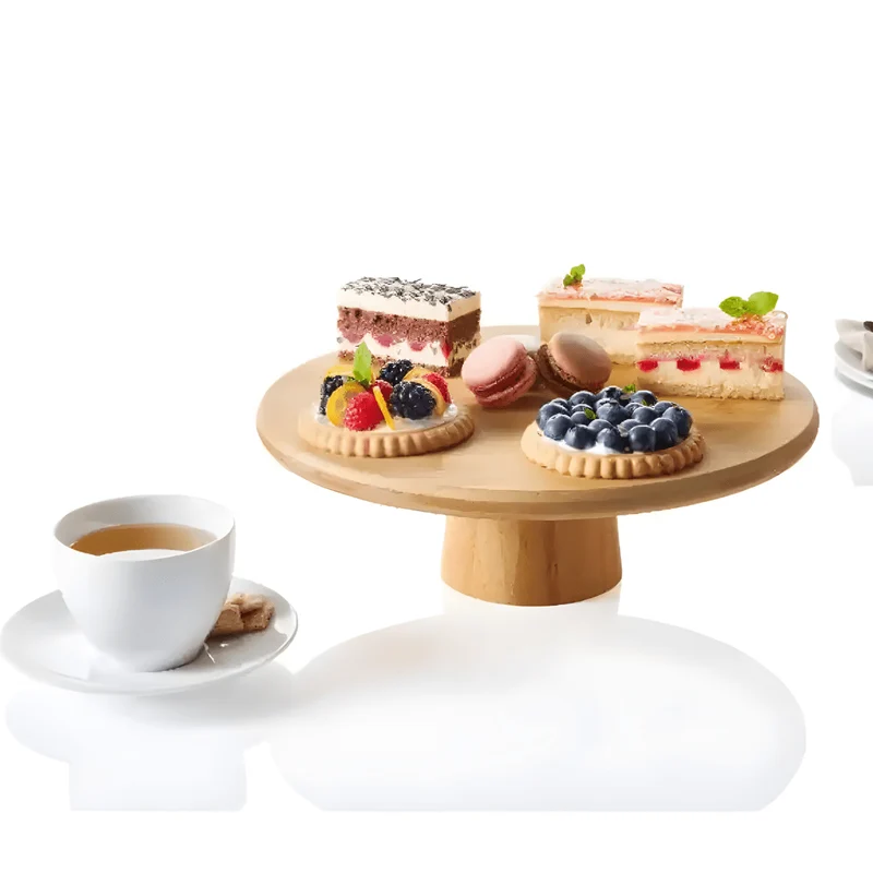 Livarno Home Bamboo Serving Platter with Stand – 30 cm