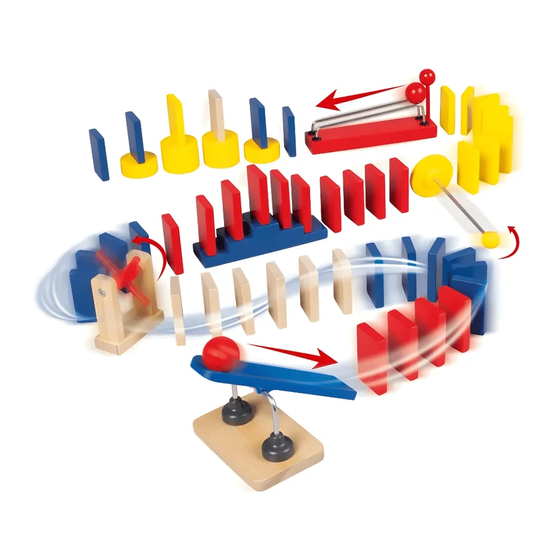 Playtive Wooden Domino Obstacle Set – 60 pcs Educational Toy (3+ Years)