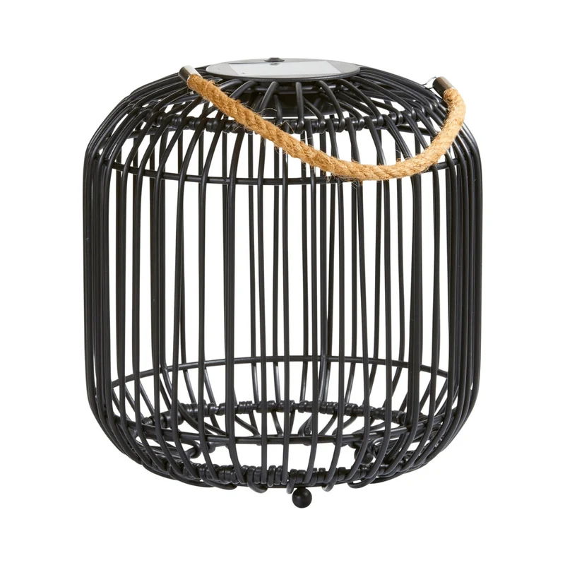 LED Solar Wicker Lantern for Indoor and Outdoor