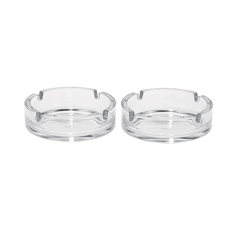 Bistro Oval Clear Ashtray 11 cm 2 Pieces