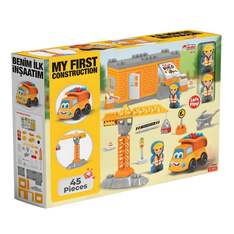 My First Construction Blocks Crane 45 Pieces