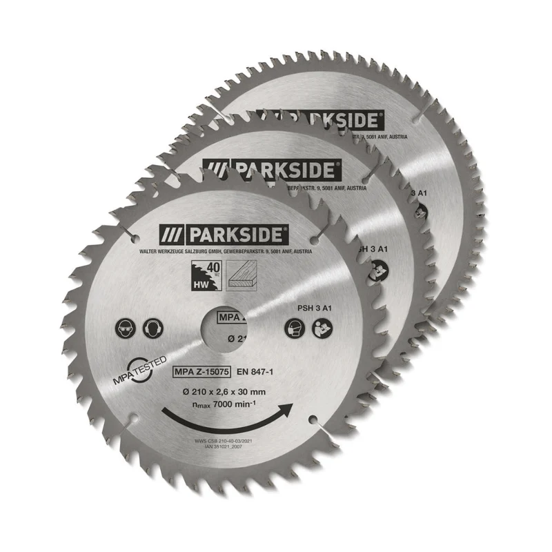 Parkside Saw Blade Set PSH 3 A1 Set of 3