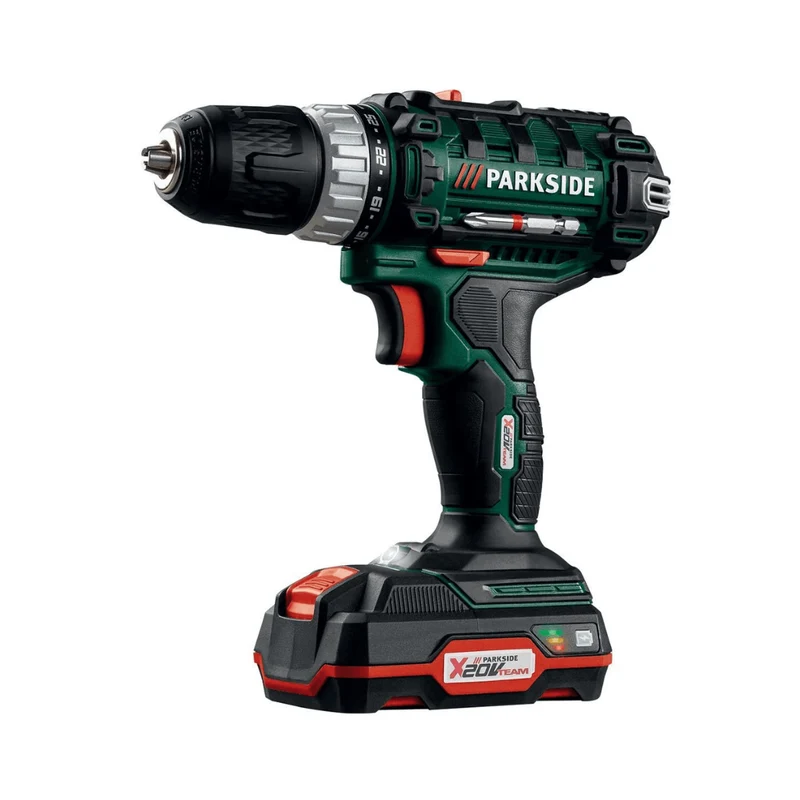 PARKSIDE Cordless Drill-Driver Set PABS 20-LI-E6