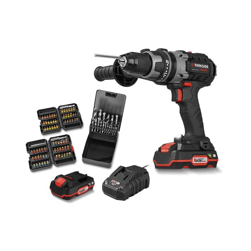 PARKSIDE PERFORMANCE CORDLESS HAMMER DRILL WITH ACCESSORIES »PSBSAP 20-LI B2«, 20V