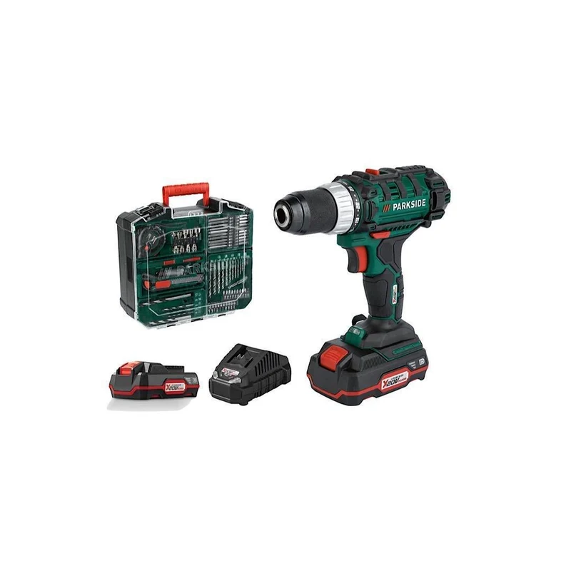 PARKSIDE CORDLESS DRILL/DRIVER SET WITH ACCESSORIES "PABS 20-LI F7", 20 V