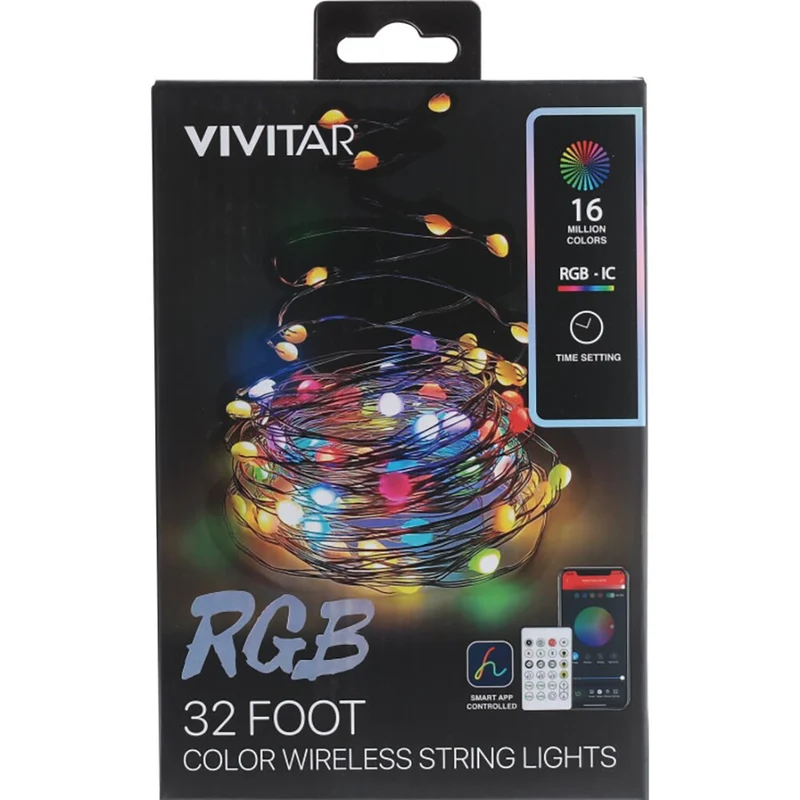32' Smart RGB Color Wireless String Lights