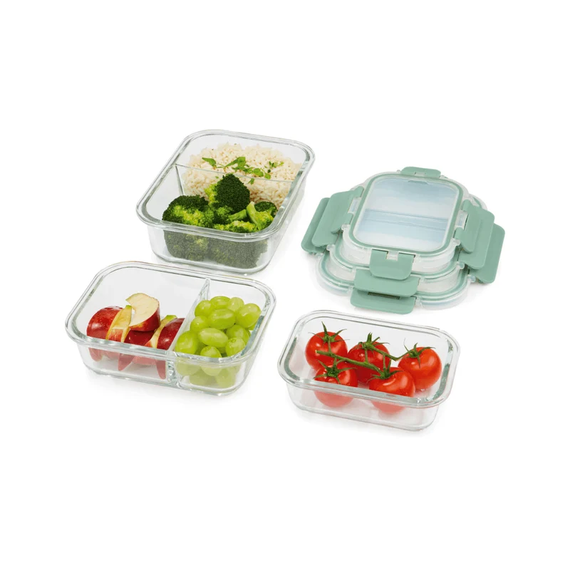 ERNESTO SET OF 3 GLASS LUNCH BOXES