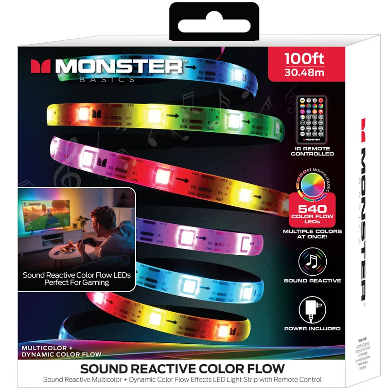 100ft. Non-Smart Infrared Remote Controlled RGB-IC Indoor LED Light Strip