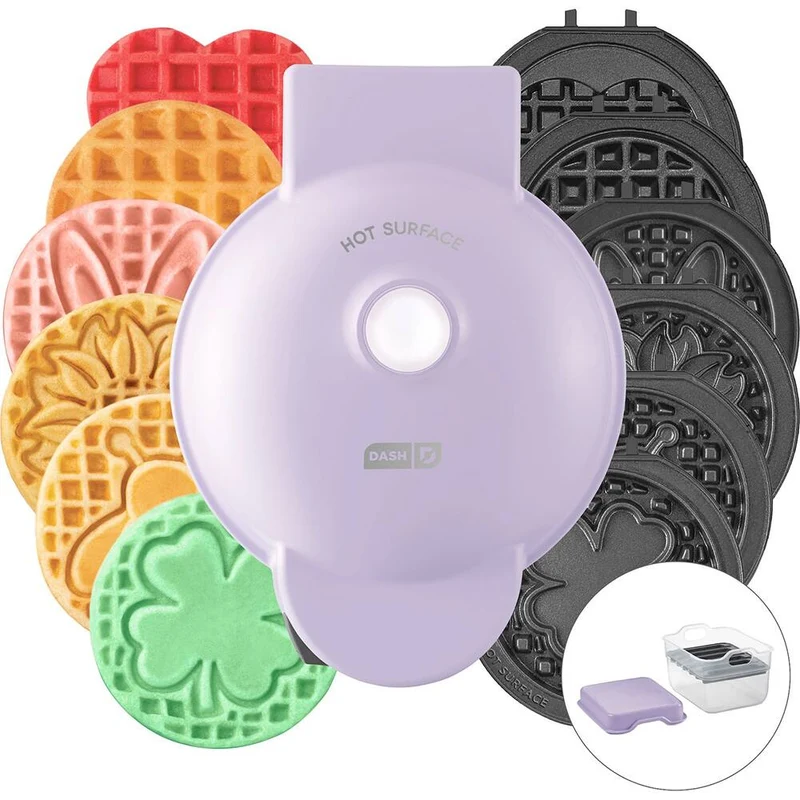 MultiMaker Mini Waffle System with 7 Removable Plates & Storage Case