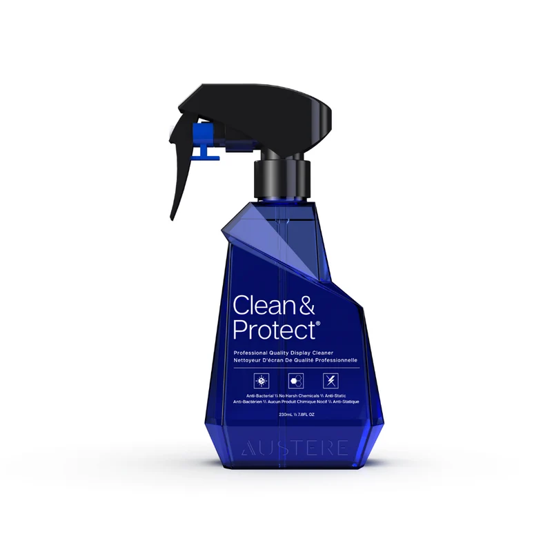 V Series Clean & Protect 230mL With Dual-Sided Clean & Polish Cloth \\ Anti-Bacterial, Ammonia-Free, Eradicate Germs & Eliminate Static