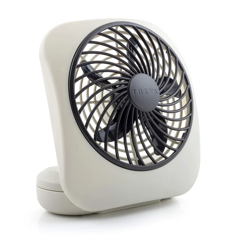 Treva 5-inch Battery Operated Portable Two Speed Fan - White