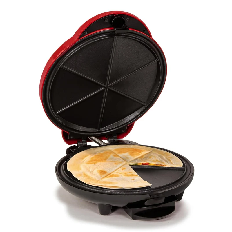 6-Wedge Electric Quesadilla Maker with Extra Stuffing Latch