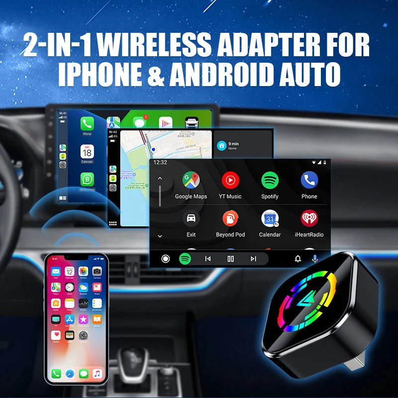 🔥2026 Hot Sale 50% rabatt🔥2-i-1 trådlös adapter för iPhone och Android Auto🎵