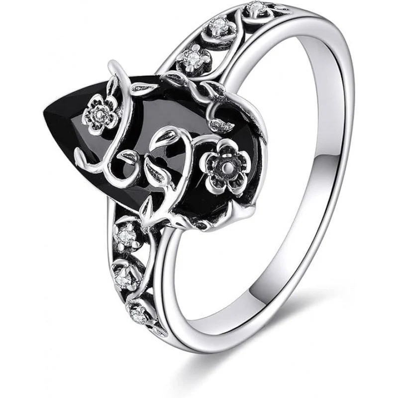 🔥 Het rea – 50 % rabatt！！🔥Bohemisk vintage ring med blommönster