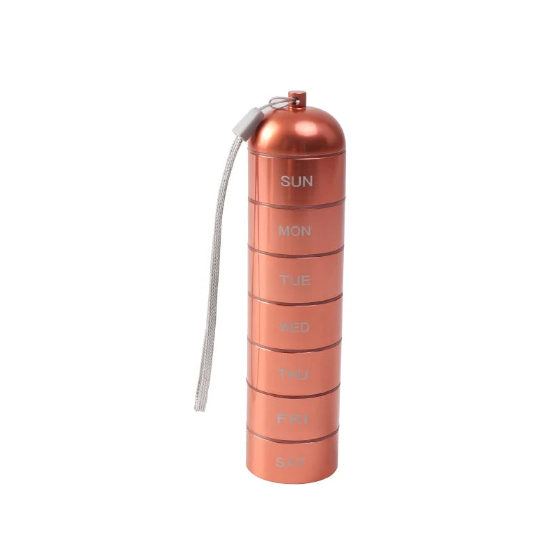 🔥🎁Nyhet 50 % RABATT🔥Bärbar, vattentät aluminiumpillerlåda för 7 dagar