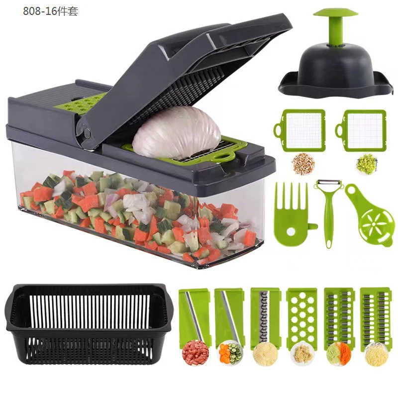 Multifunktionell grönsaksskärare | 16-delars set🥗 (🔥50 % rabatt)