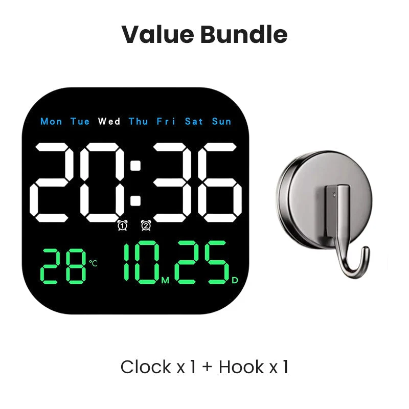 Multifunktionell digital väckarklocka med temperatur och fjärrkontroll